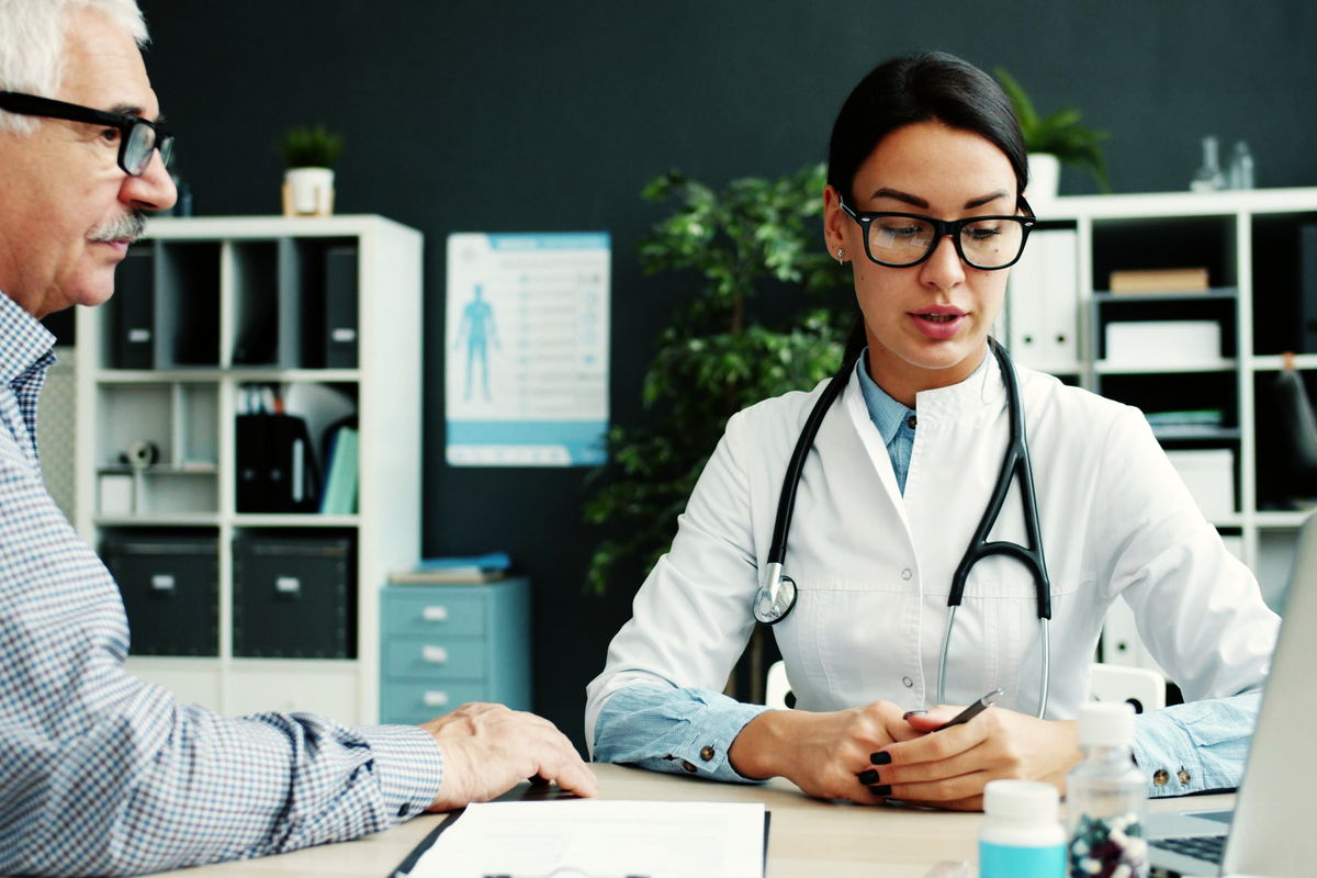 Doctor in conversation with a patient